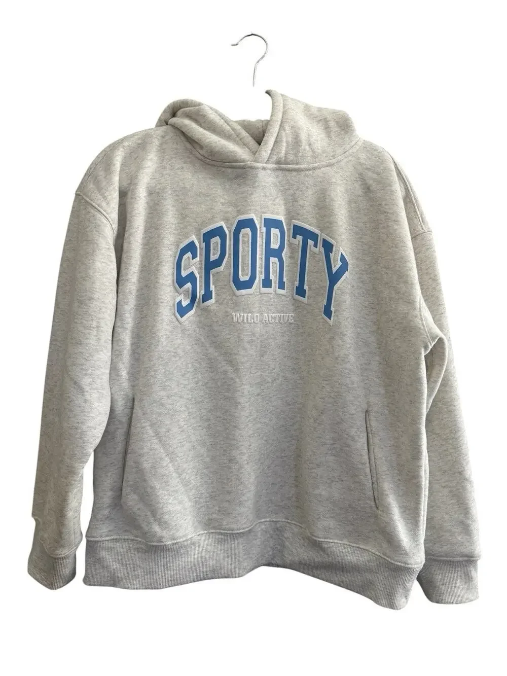 WILO Active Australia SPORTY Hoodie Small Sweatshirt Athleisure Gray Blue #NE